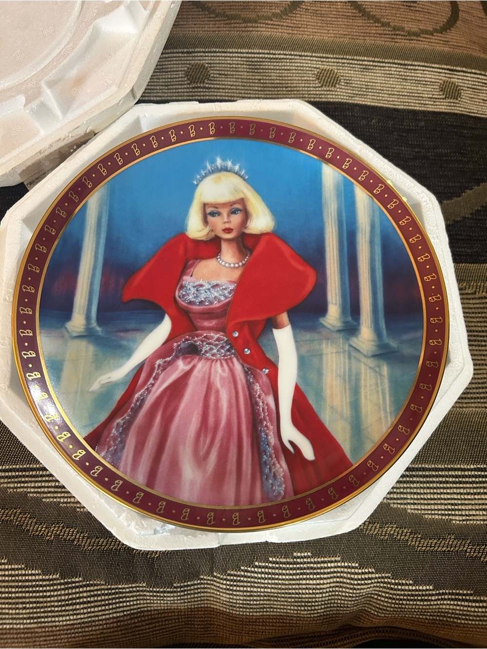 Barbie Collectible Plate — White with Gold Script set of 6